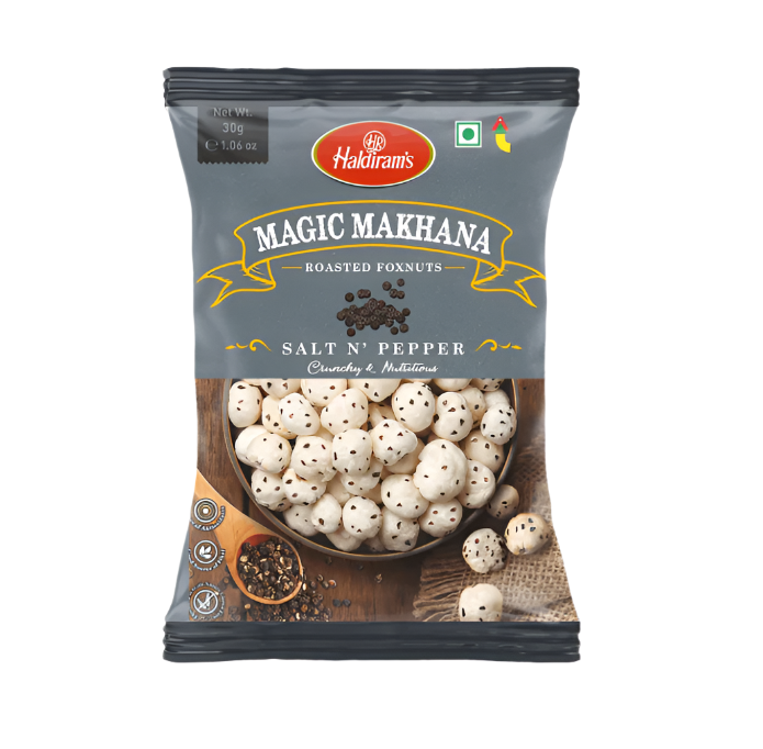 Haldiram’s Magic Makhana Salt & Pepper – Healthy Roasted Snack at WorldFoodHub