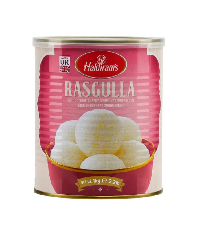 Haldiram's Rasgulla 1kg Tin - Authentic Indian Sweet - World Food Hub