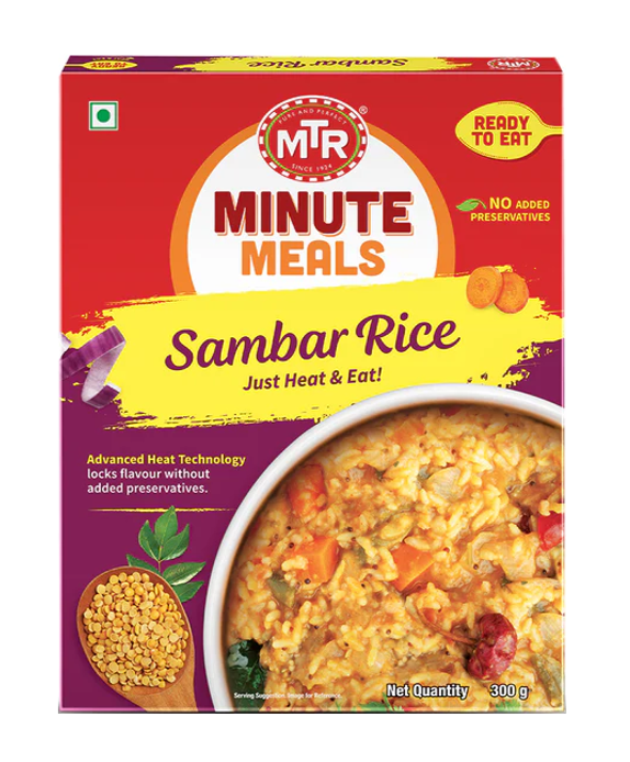 MTR Sambar Rice Ready to Eat - South Indian Ready Meal Available on Worldfoodhub