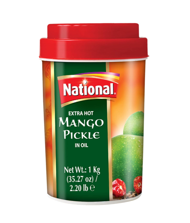 Buy National Mango Pickle in Oil Extra Hot 1KG online at Worldfoodhub - Authentic Pakistani Pickle