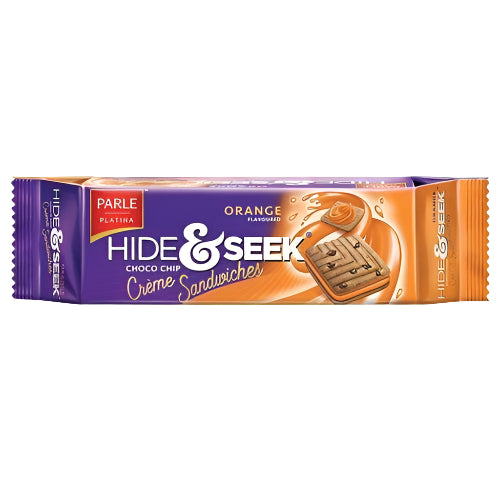 Parle Hide & Seek Orange Flavoured Choco Chip Creme Sandwich available at Worldfoodhub