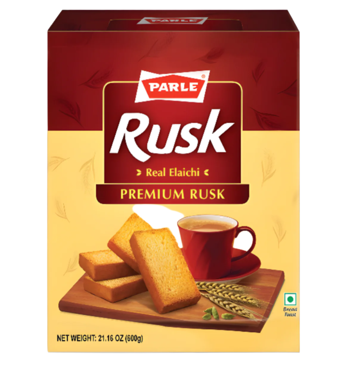 Parle Premium Rusk with Cardamom – Light, Crisp Twice-Baked Toast for Tea & Coffee
