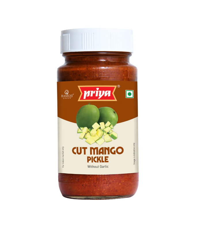 Buy Priya Cut Mango Pickle Without Garlic 300g Online at WorldFoodHub – Authentic Indian Mango Pickle