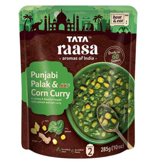 TATA RTE Punjabi Palak Sweet Corn Curry - Ready-to-Eat Meal (300g) - Worldfoodhub