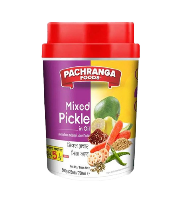 Buy Pachranga Mixed Pickle Achaar 800g online at WorldFoodHub – Authentic Indian Pickle with rich flavors.