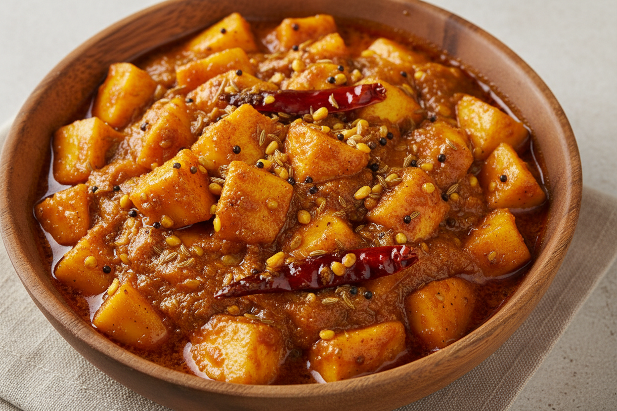 Buy Pachranga Peeled Mango Pickle/Aachar in Oil - 800g online at WorldFoodHub. Authentic Indian mango pickle with rich spices and bold flavors.