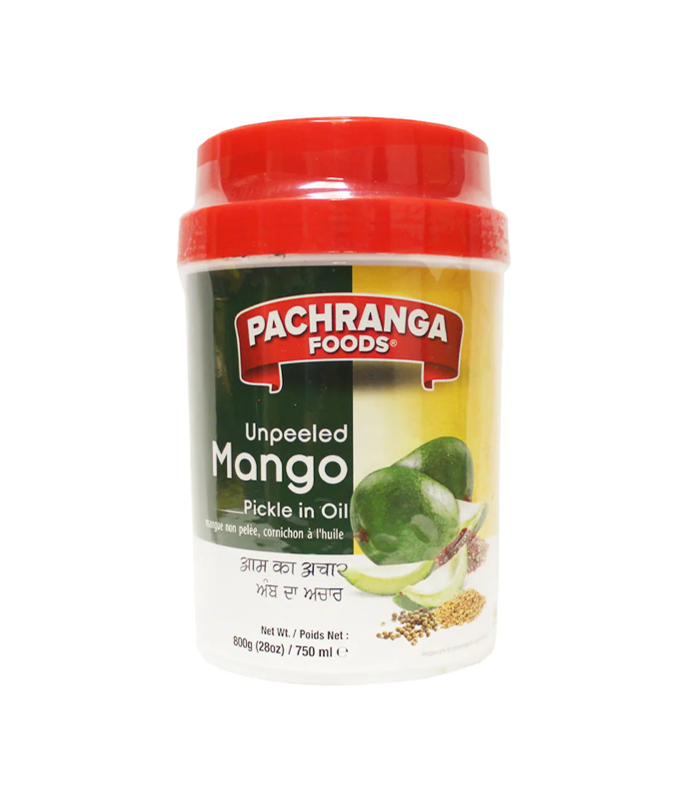 Buy Pachranga Unpeeled Mango Pickle in Oil - 800g Online at WorldFoodHub. Authentic Indian Aachar with Raw Mango, Mustard Oil & Spices.