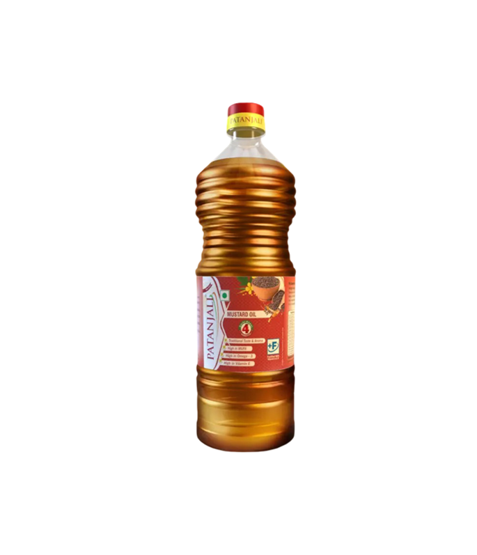 Patanjali Pure Mustard Oil 1L Cold Pressed Kachi Ghani Cooking Oil from India | Worldfoodhub
