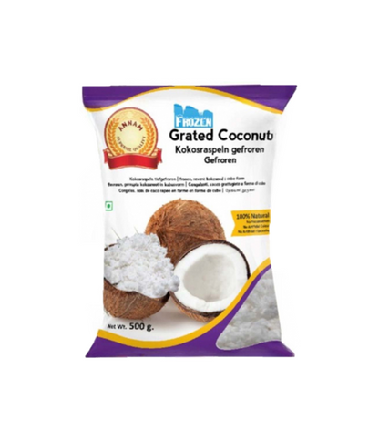 Annam Frozen Grated Coconut 500g Pack Available at Worldfoodhub