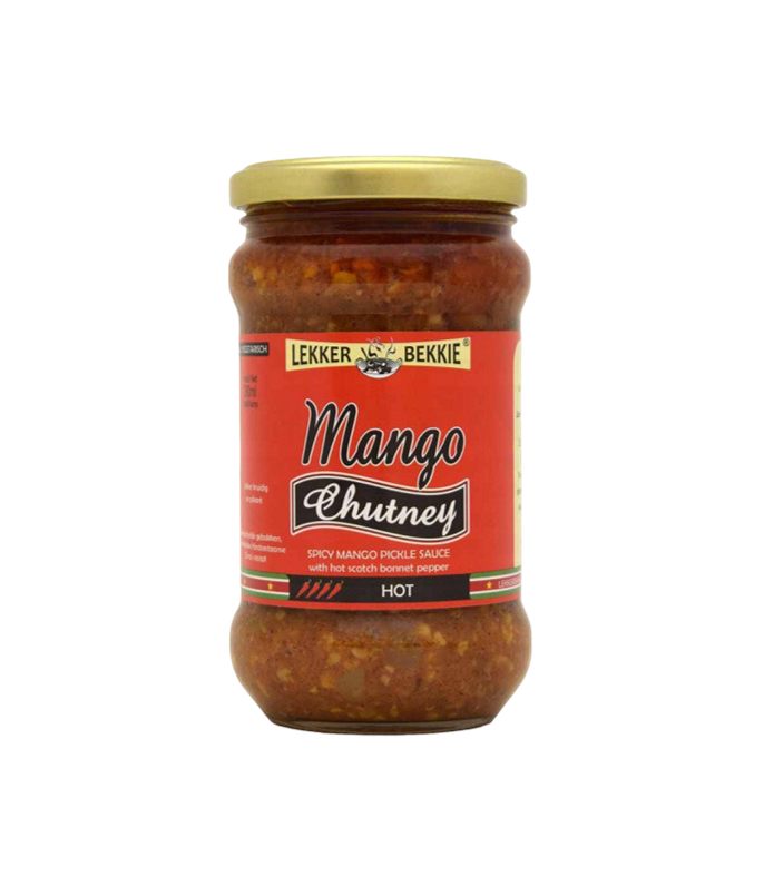 Buy Lekker Bekkie Mango Chutney (Am Cutney) - 290ml gravy type with tadka, masala Packaging on worldfoodhub