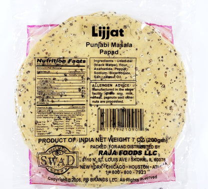Lijjat Punjabi Papad 200g - Authentic Indian Snack at Worldfoodhub