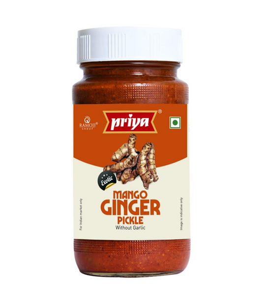 Buy Priya Mango Ginger Pickle Without Garlic Online at WorldFoodHub – Authentic Indian Pickle with Spicy & Tangy Flavor