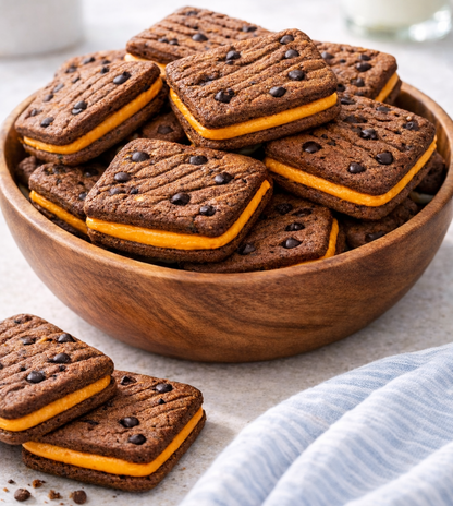 Parle Hide & Seek Orange Flavoured Choco Chip Creme Sandwich available at Worldfoodhub