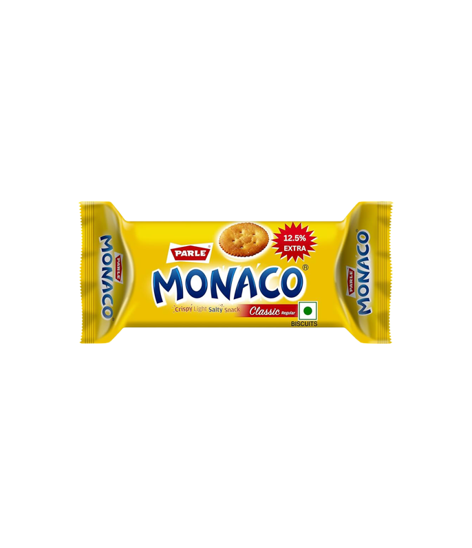Parle Monaco Salty Snack Biscuits 63g pack available on Worldfoodhub – light, crispy, and salty snack option