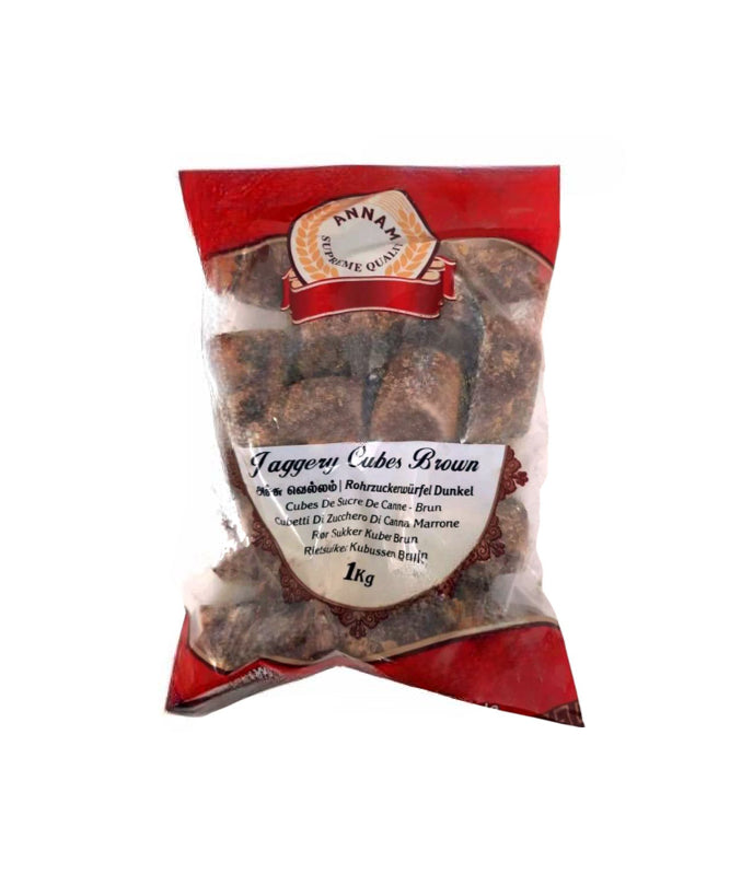 Annam Brown Jaggery Cubes 1Kg Pack – Natural Sweetener Available at WorldFoodHub