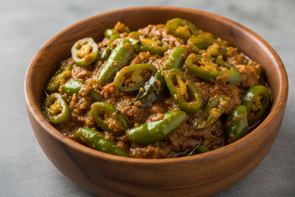 Green Chilli Sliced Pickle Without Garlic – Authentic Spicy Indian Pickle Available at Worldfoodhub