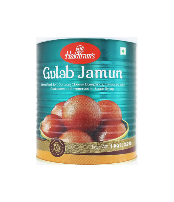 Haldiram's Gulab Jamun 1Kg tin – Authentic Indian sweet available at WorldFoodHub
