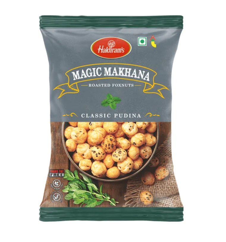 Haldiram’s Magic Makhana Classic Pudina 100g - Roasted Indian Lotus Seeds | WorldFoodHub