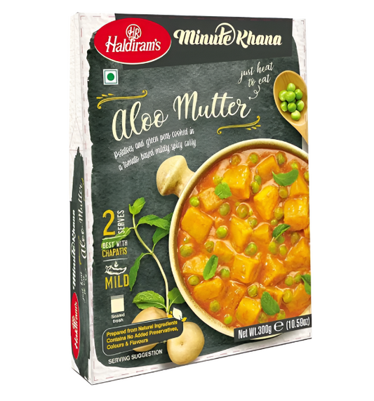 Haldiram’s RTE Aloo Mutter in savory gravy available on World Food Hub