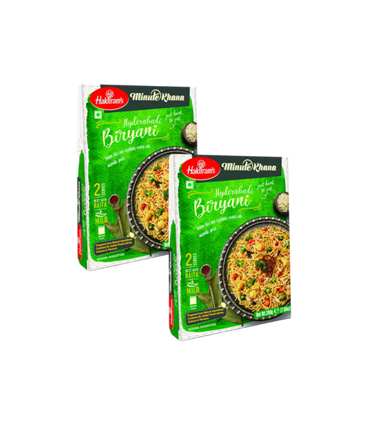 Buy Haldiram RTE Hyderabadi Biryani - Pack of 2 x 300g masala Packaging on worldfoodhub