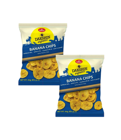 Buy Indian Haldiram's Dakshin Express Banana Chips - Pack of 2 x 180g available at Worldfoodhub for rich and authentic Indian korma on worldfoodhub
