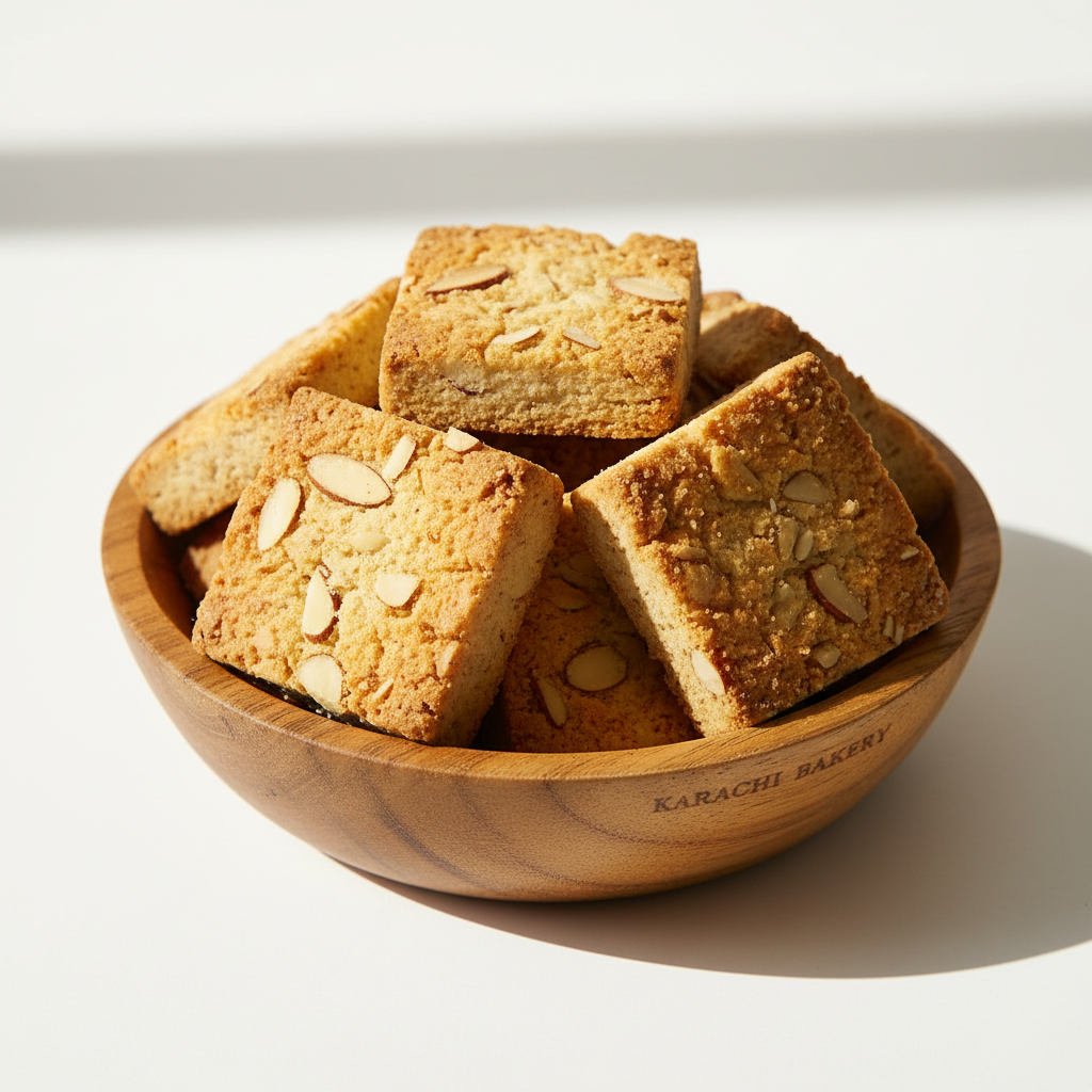 Karachi Bakery Vegan Almond Biscuits available at Worldfoodhub - Nutty and Vegan Snack from India