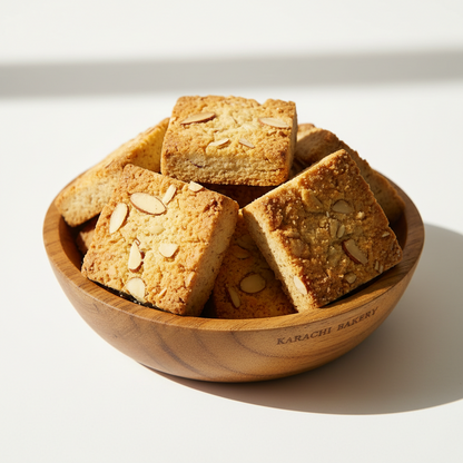Karachi Bakery Vegan Almond Biscuits available at Worldfoodhub - Nutty and Vegan Snack from India