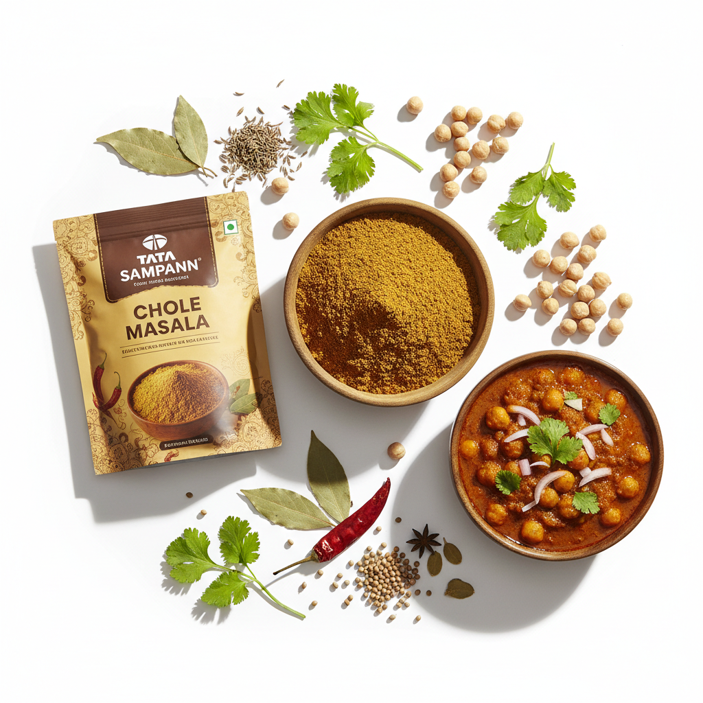 Tata Sampann Chhole Masala pack available on Worldfoodhub, perfect for chickpea curries