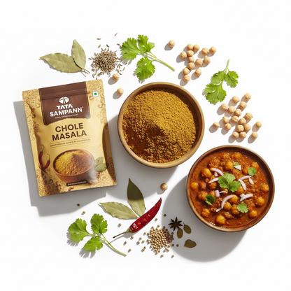 Tata Sampann Chhole Masala pack available on Worldfoodhub, perfect for chickpea curries