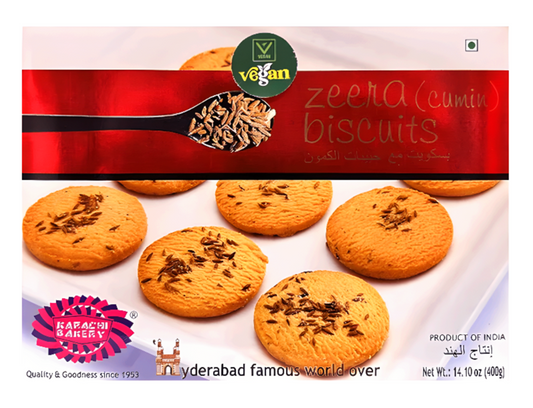 Karachi Bakery Vegan Jeera Biscuits 400g - Authentic Indian Cumin Snack - Vegan - WorldFoodHub