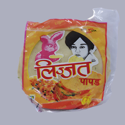 Lijjat Garlic Papad 200g crispy Indian snack available at Worldfoodhub