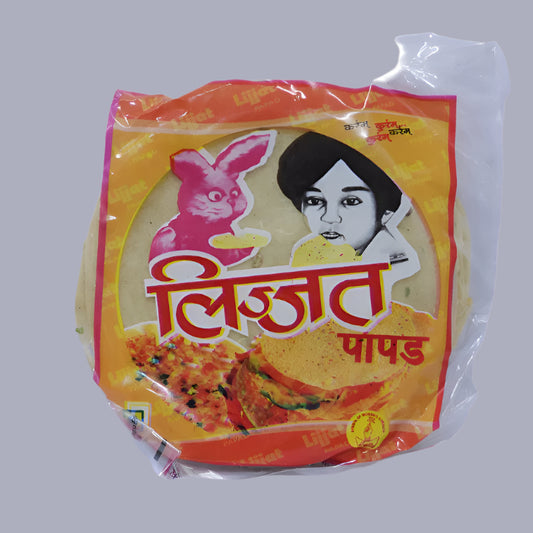 Lijjat Garlic Papad 200g crispy Indian snack available at Worldfoodhub