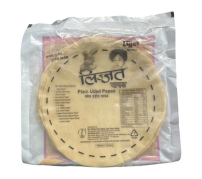 Lijjat Urid/Udad Papad Plain 200g | Authentic Indian Snack – Worldfoodhub