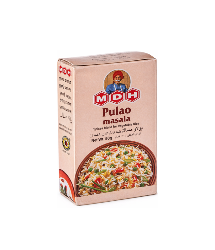 MDH Pulao Masala 50g pack – Authentic spice blend for aromatic rice dishes available at Worldfoodhub.