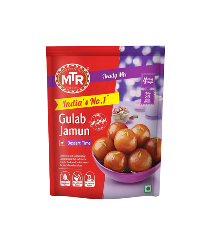 Buy MTR Gulab Jamun Mix 200g Online at WorldFoodHub – Authentic Indian Sweet Mix for Delicious Gulab Jamun.