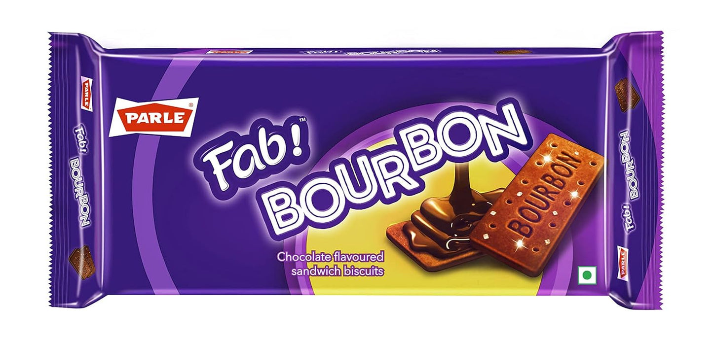 Parle Fab Bourbon Biscuits - 150g pack available on Worldfoodhub, rich chocolate cream biscuits from India.