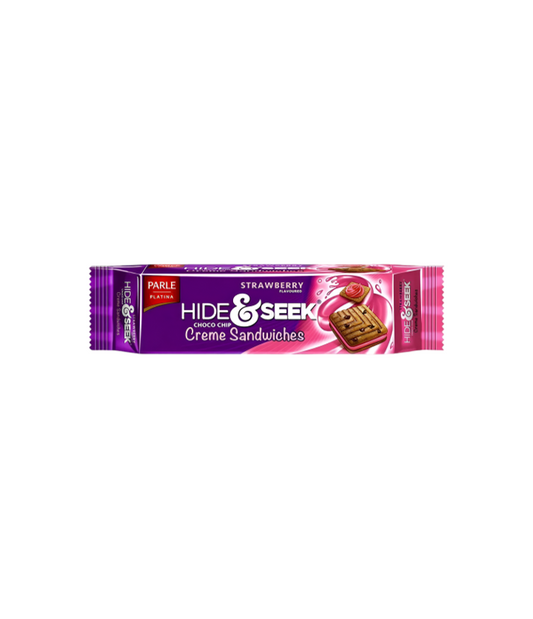 Parle Hide & Seek Choco Chips Creme Sandwich Strawberry Flavoured Biscuit available on Worldfoodhub