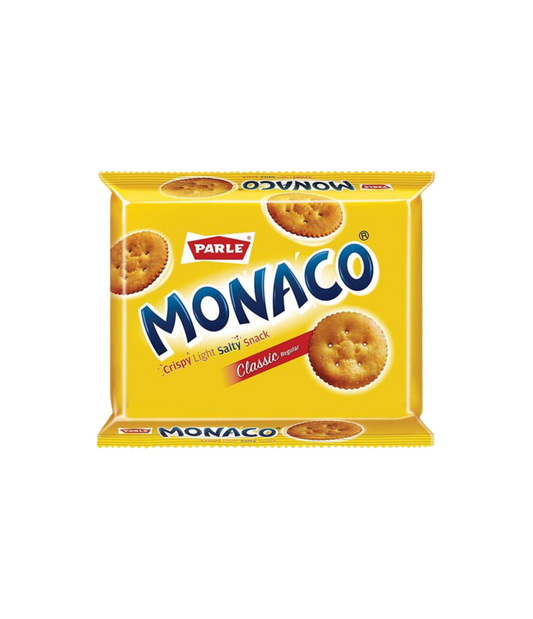 Parle Monaco Salty Snack Biscuits 63g pack available on Worldfoodhub – light, crispy, and salty snack 