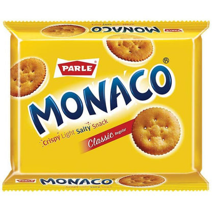 Parle Monaco Salty Snack Biscuits 63g pack available on Worldfoodhub – light, crispy, and salty snack option