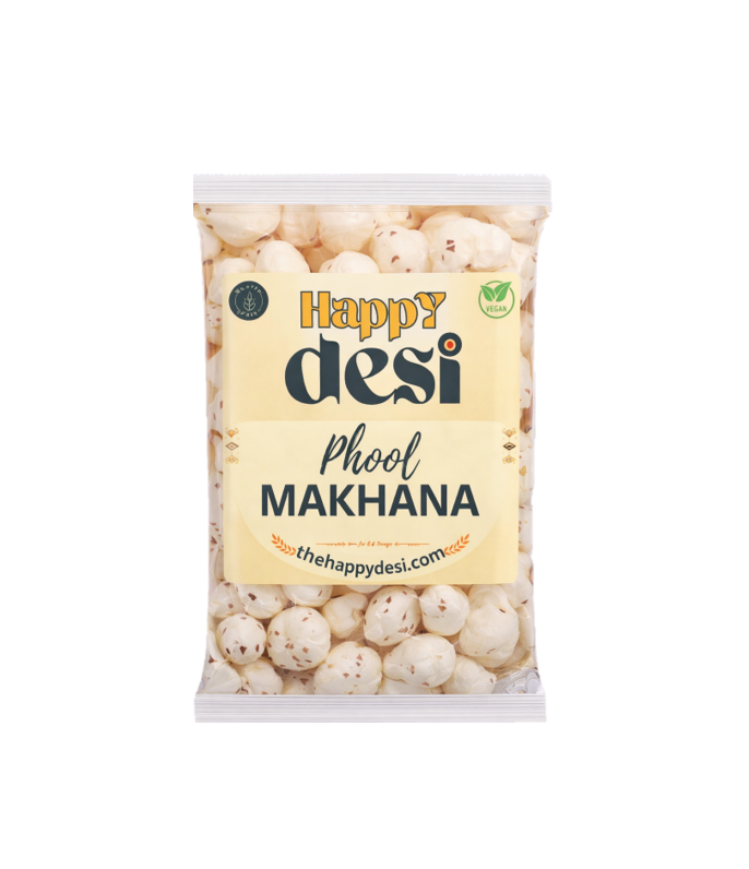 Premium Phool Makhana Happy Desi 250g available at Worldfoodhub