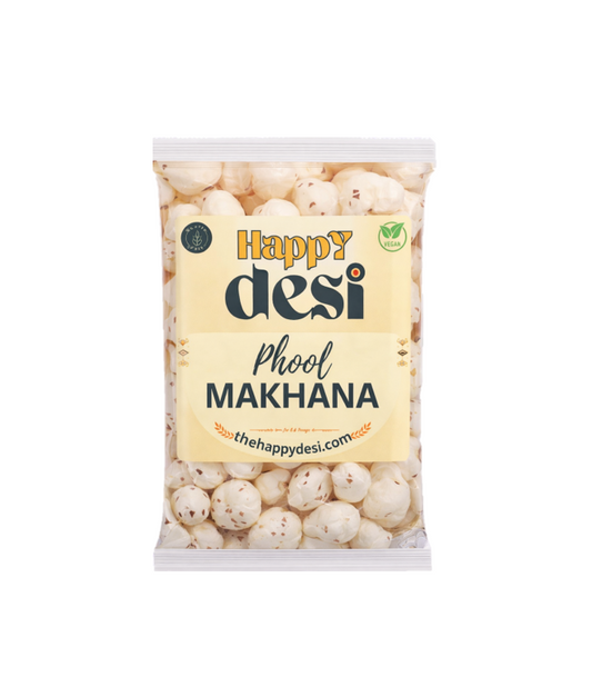 Premium Phool Makhana Happy Desi 250g available at Worldfoodhub