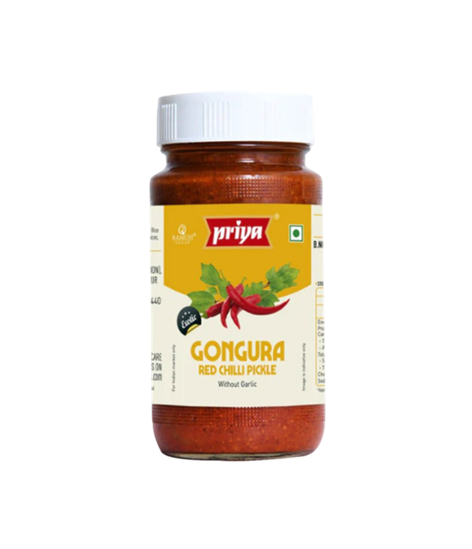 Buy Priya Roselle Leaves & Red Chilli Pickle 300g Online at WorldFoodHub - Authentic South Indian Pickle with Tangy Gongura & Spicy Red Chillies