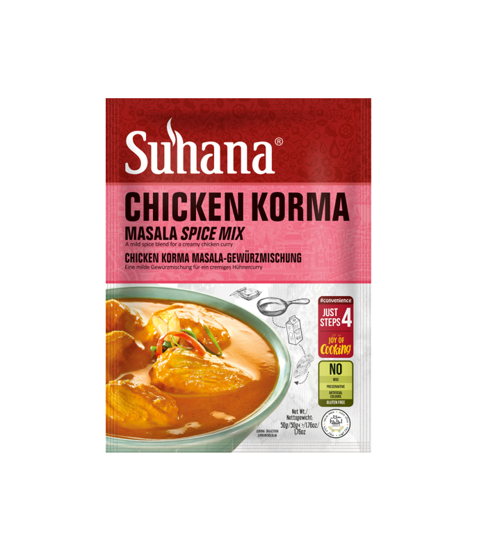 Buy Suhana Chicken Korma Mix 50g available at Worldfoodhub for rich and authentic Indian korma on worldfoodhub