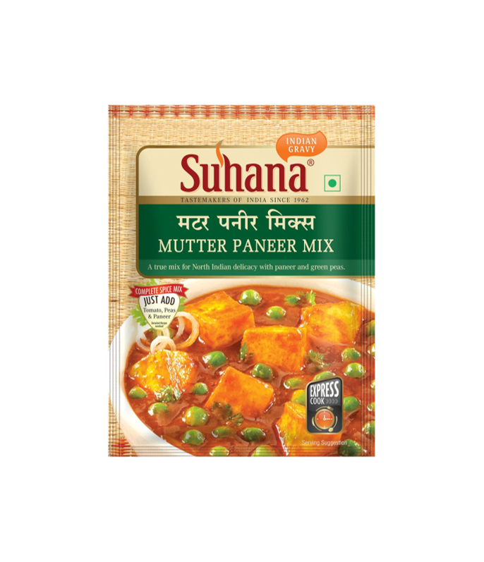 Suhana Mutter Paneer Mix 50g – Authentic Indian spice blend for rich and flavorful Mutter Paneer curry
