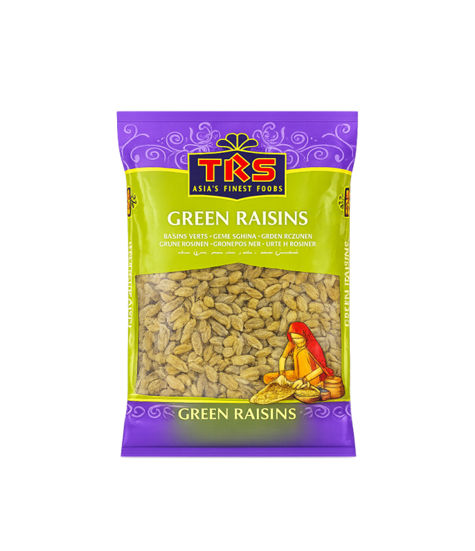 TRS Green Kishmish Raisins sold by Worldfoodhub – Naturally sweet and nutrient-packed dried grapes.