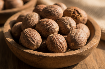 TRS Jaifal Nutmeg 100g – Aromatic spice available at WorldFoodHub, ideal for sweet and savory dishes.
