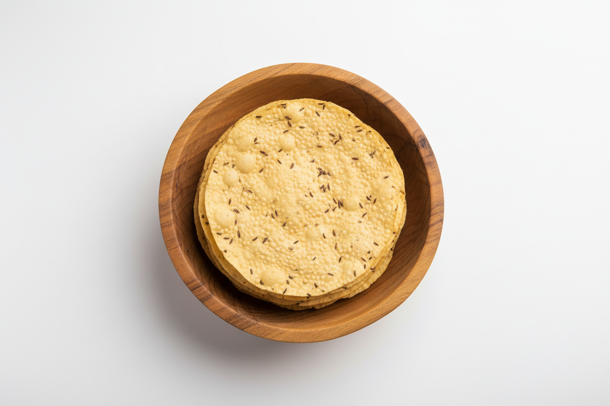 TRS Jeera Papad crispy lentil poppadom with cumin seeds - Worldfoodhub