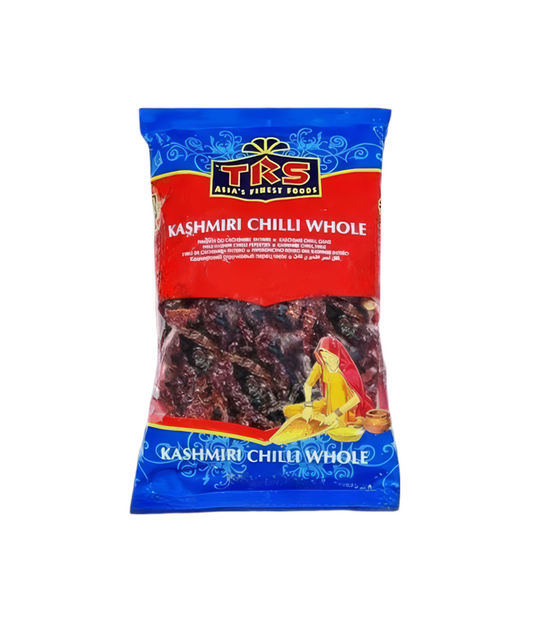 TRS Kashmiri Chilli Whole available at WorldFoodHub – Vibrant red color, mild heat, perfect for curries, sauces, and authentic Indian dishes