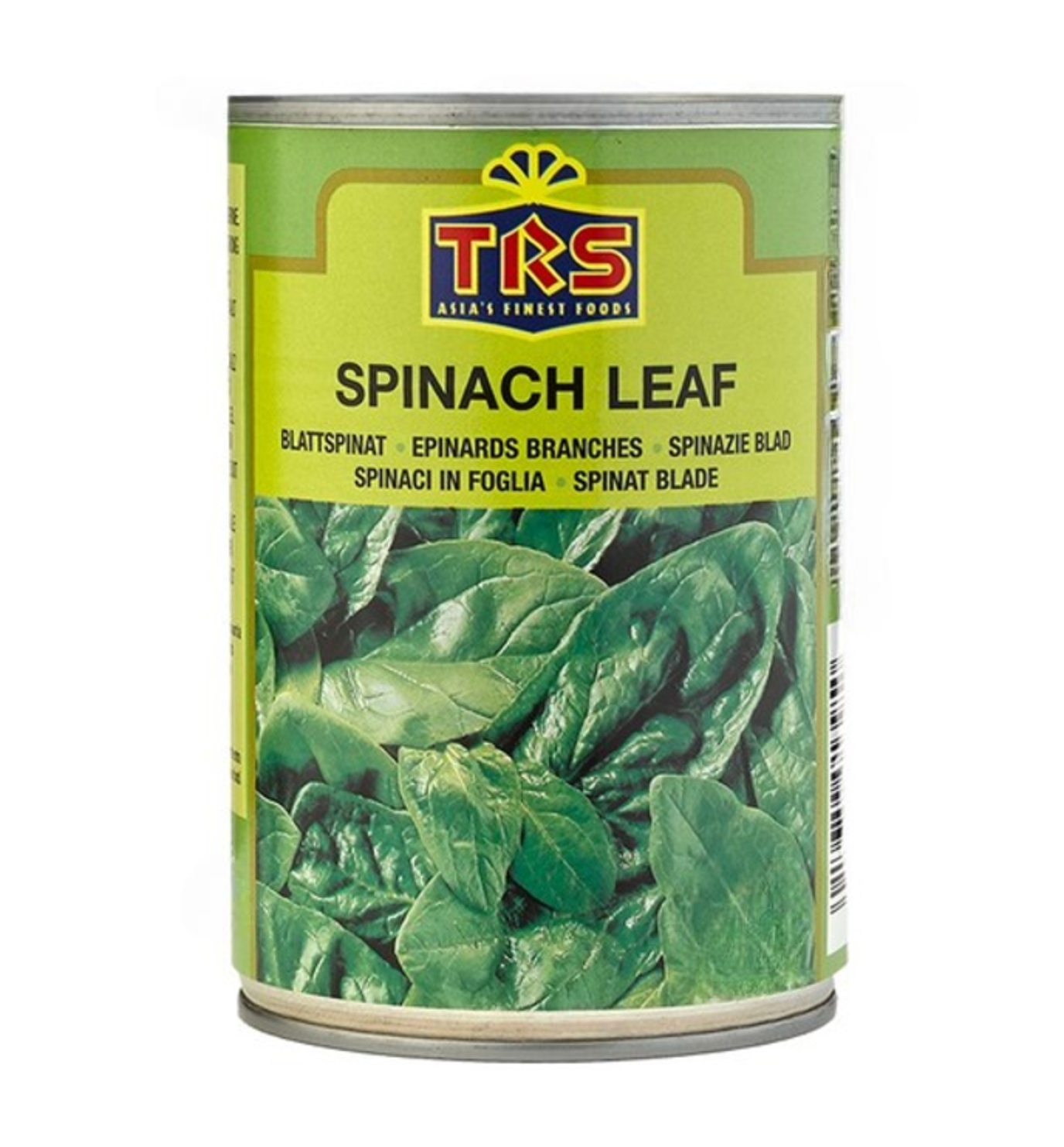 TRS Leaf Spinach 380g Tin - Pureed and Cooked Spinach for Soups, Stews, and Smoothies Available at WorldFoodHub