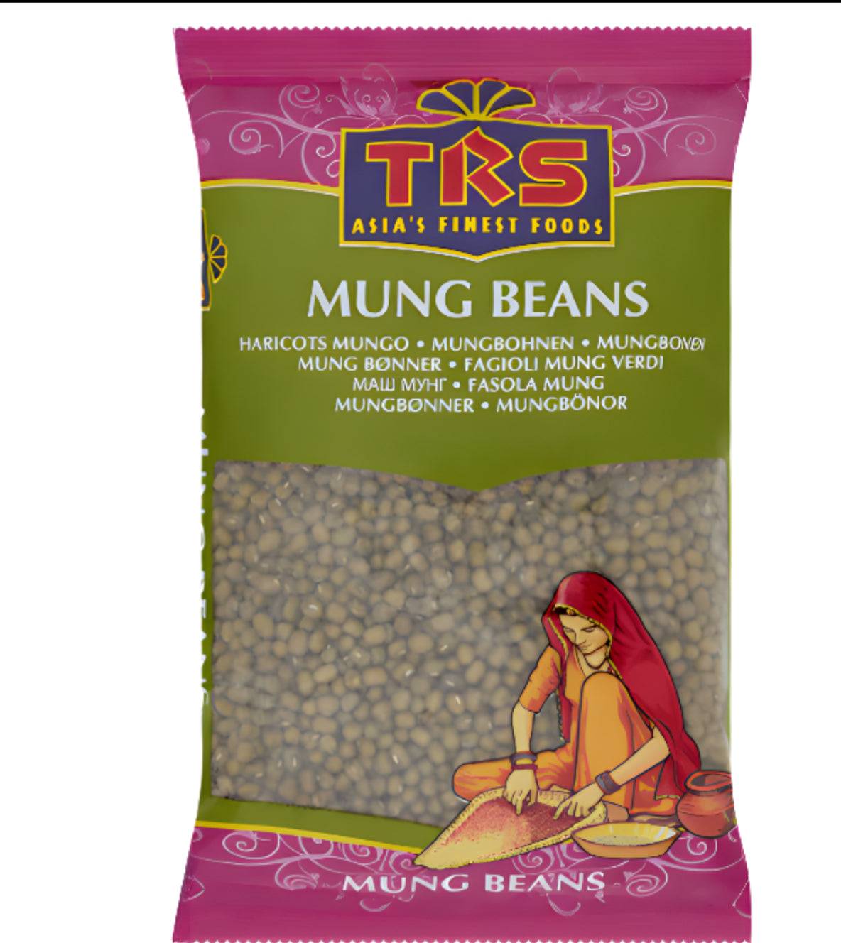 TRS Mung / Moong Beans Whole – High-quality whole green gram, perfect for dals and curries, available at Worldfoodhub.